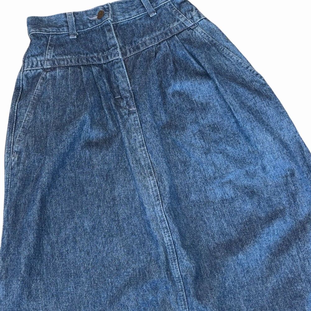 Vintage LEE Skirt Women's Size 3 Medium Blue Midi Prairie Peasant Jean Denim